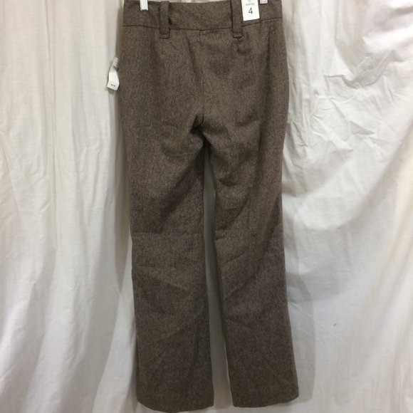 GAP Trousers NEW Wide Leg Brown Tweed Lined Wool Blend Pants Size 4 - Picture 3 of 5